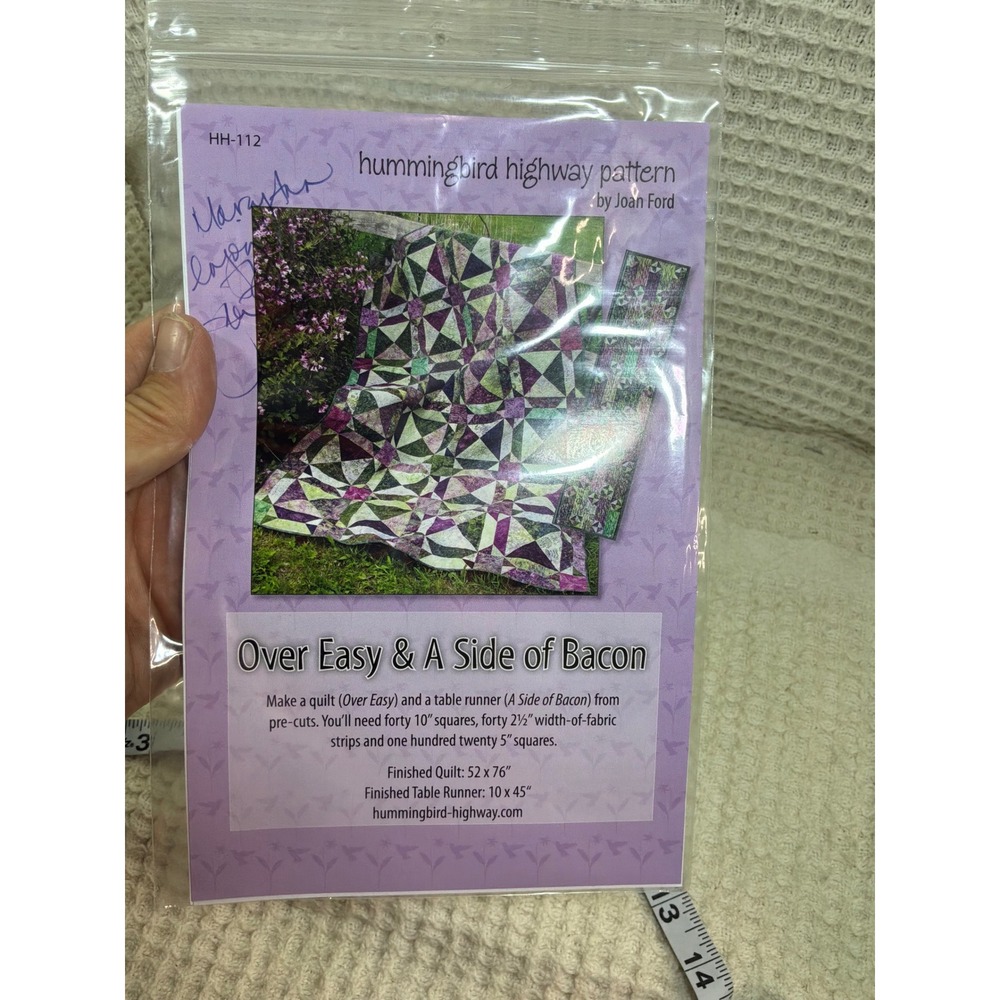 Cottagecore Unisex Hummingbird Highway Quilt Pattern OS Purple